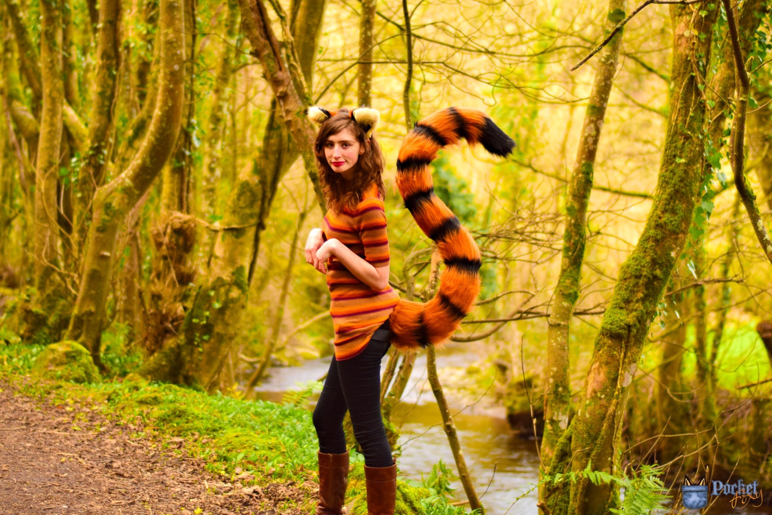 Tiger Ears & Tail Costume Set 60 Long Stripy Tiger Tail | Etsy