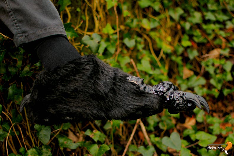 Black Bird Claw Feet Monster Shoes Talons Fluffy Realistic Etsy