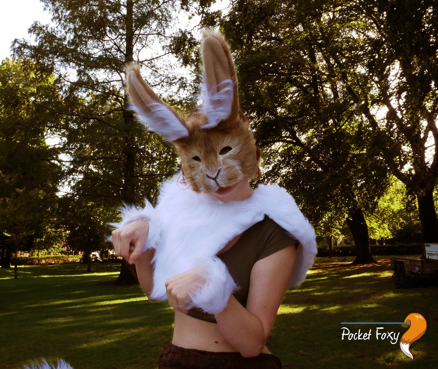 Realistic Rabbit Mask Costume Set Bunny Animal Tail Furry Etsy UK