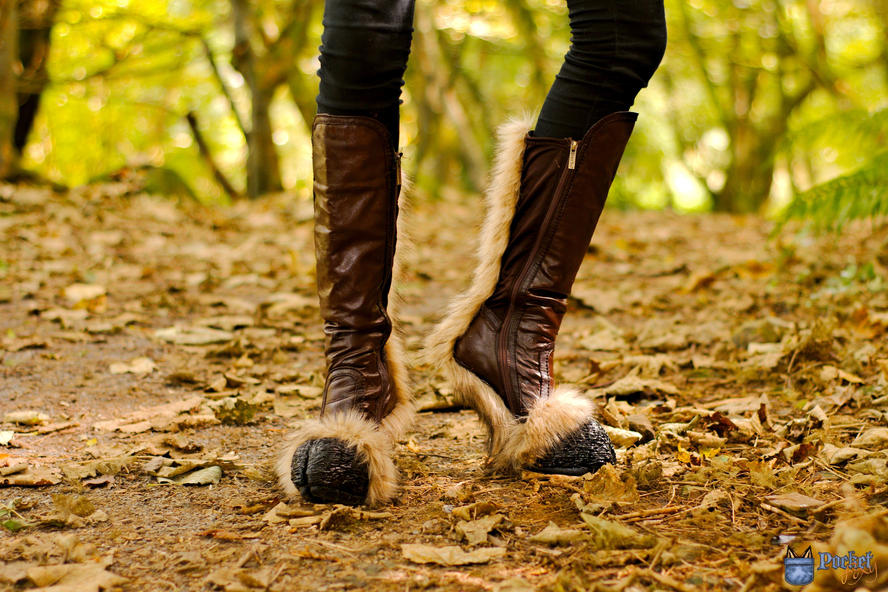 Hooved Goat Boots Faun Feet Satyr Shoes Faux Fur Covered Boot Etsy