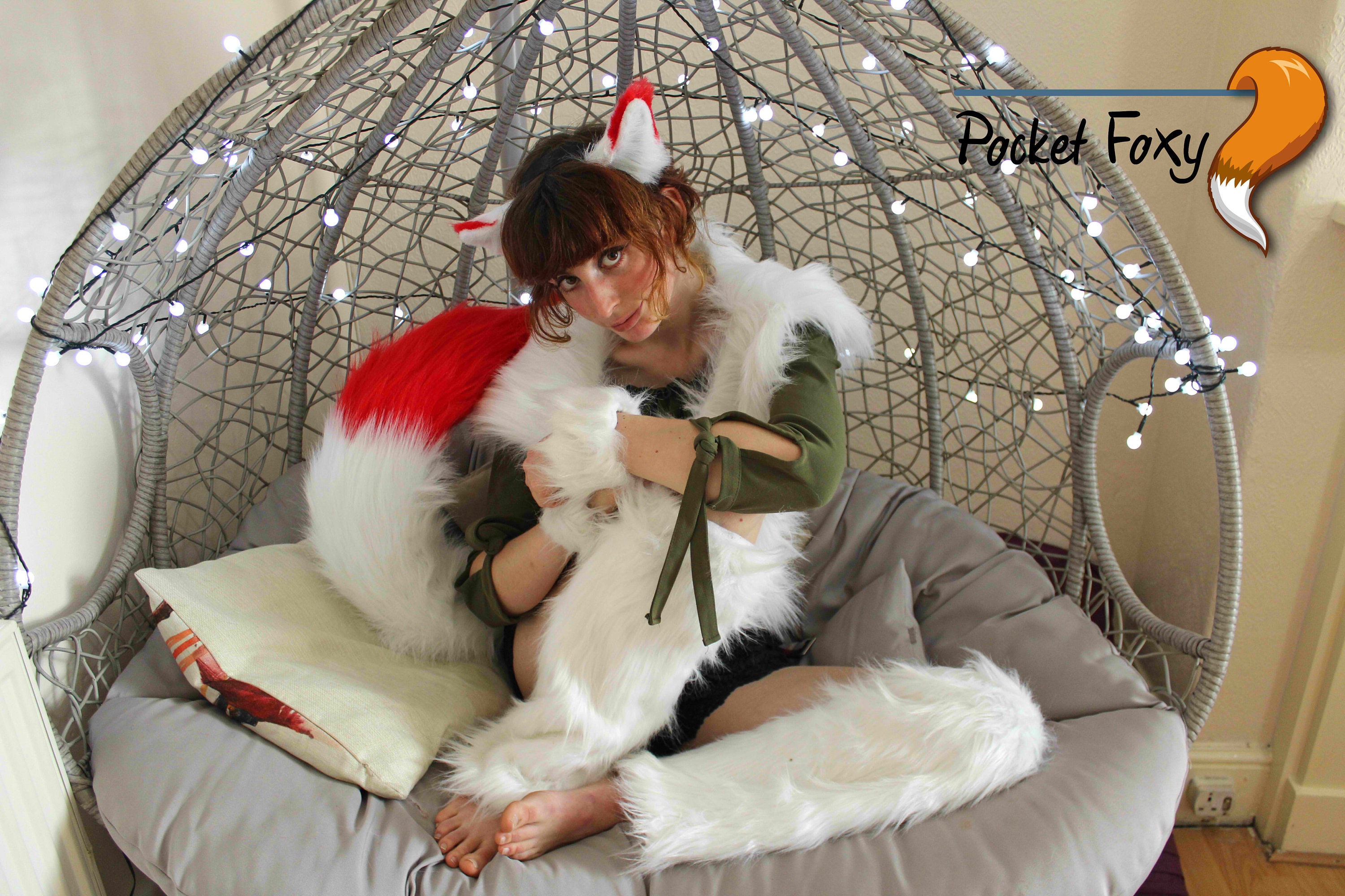 Realistic Cat Ears & Tail Set Red and white 30 Long Etsy