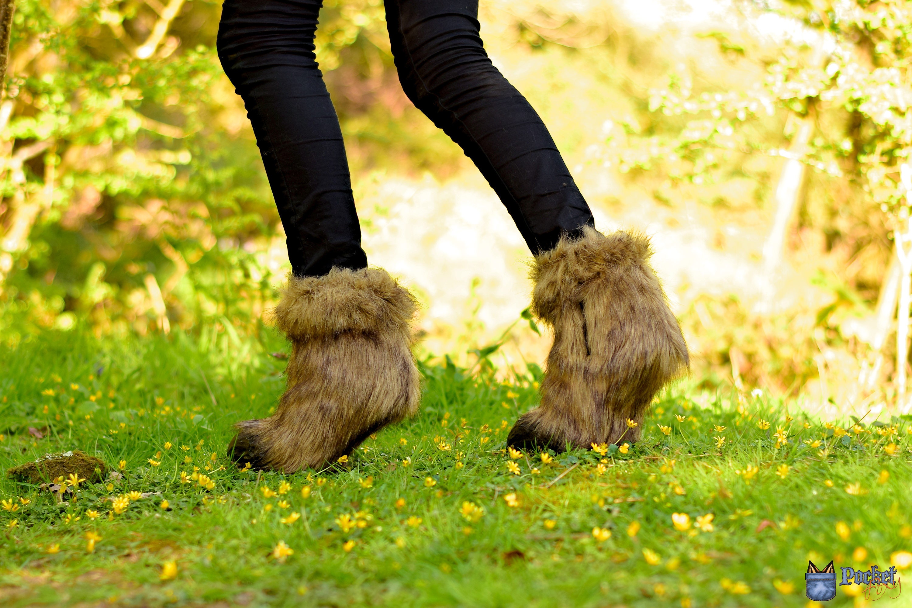 READY TO SHIP Faux Fur Covered Goat Boots with Cloven Hoof Etsy