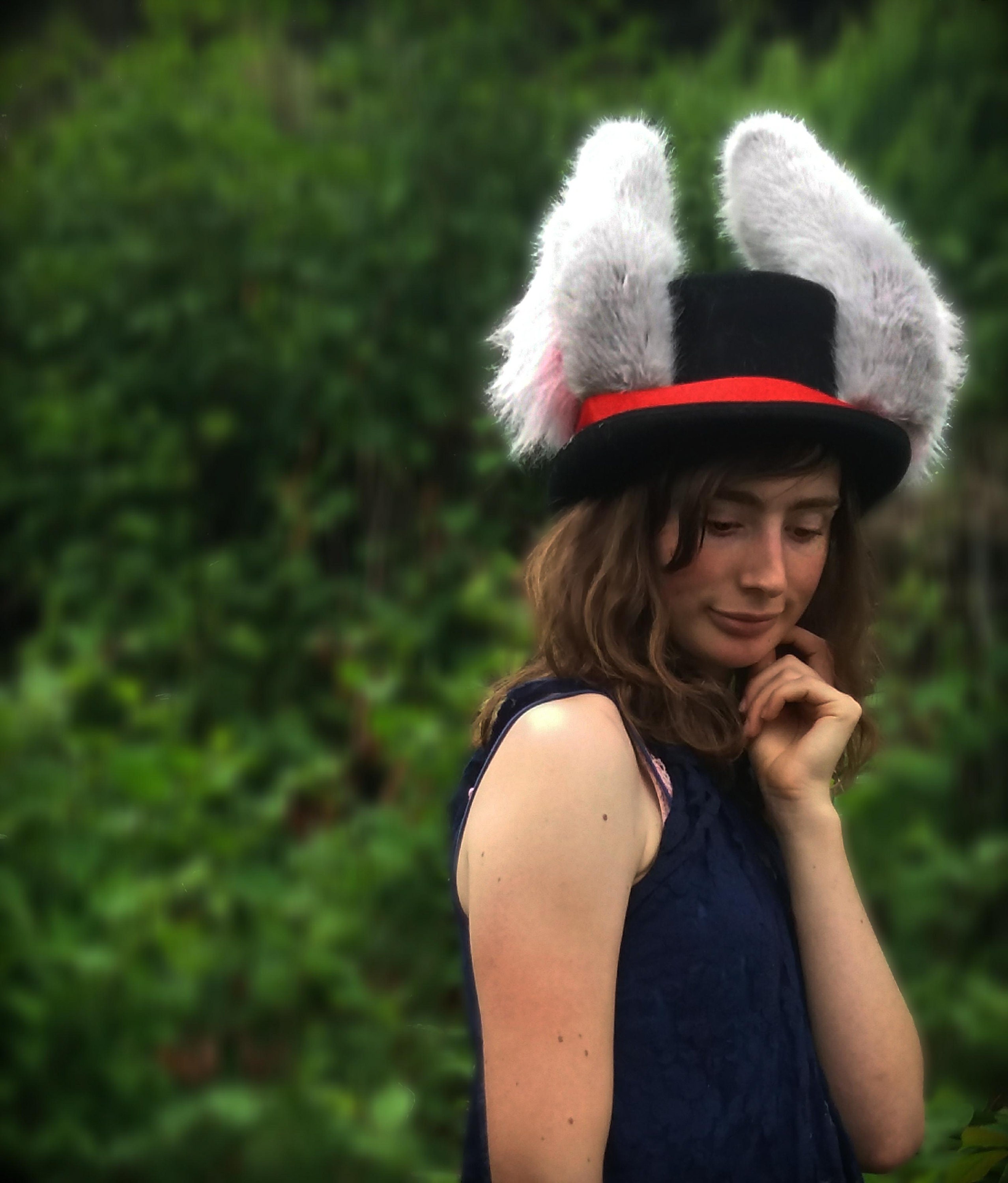 Dark Grey Rabbit Ears And Tail Set Instant Rabbit Fancy Dress Fake Fur One Size 