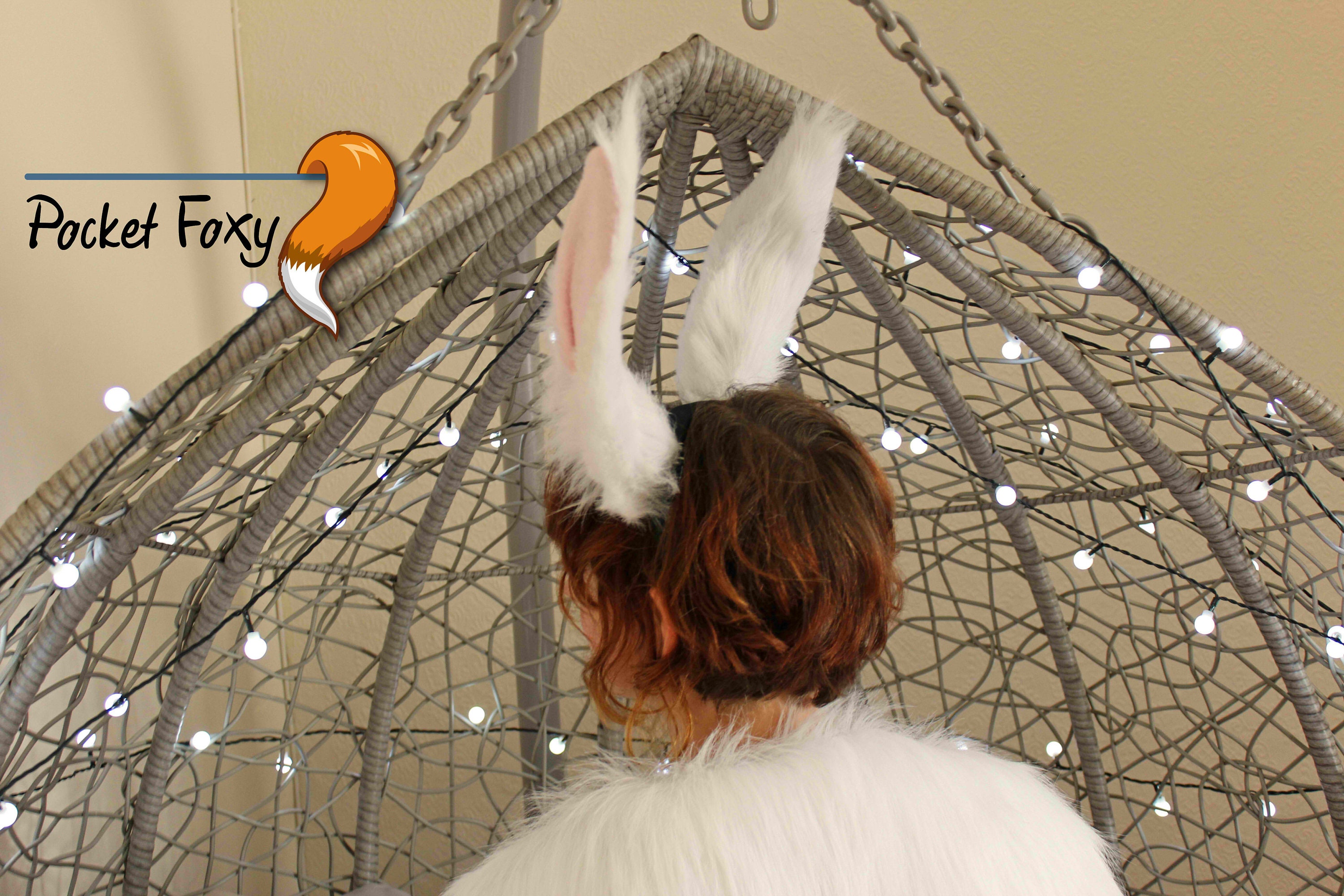 Realistic Rabbit Ear and tail set white Bunny Ears Costume Etsy