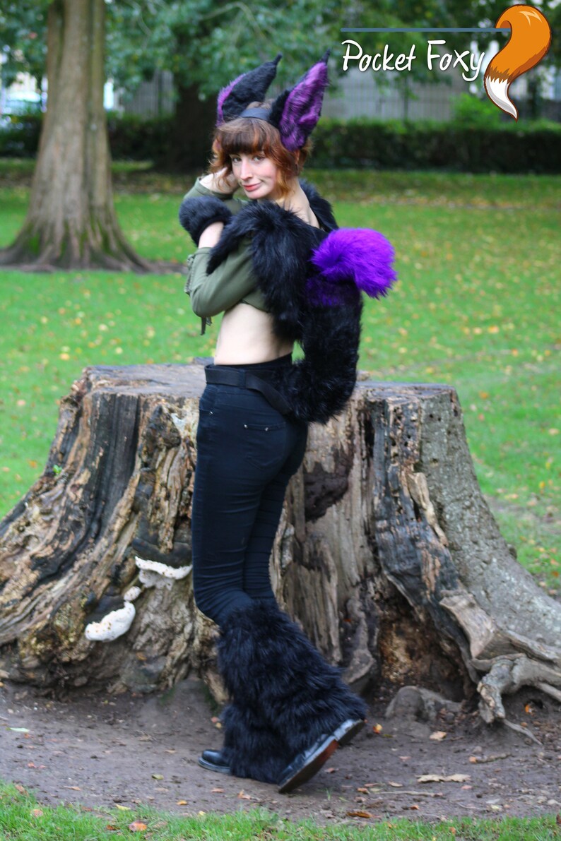 Realistic Huge Purple Ear and tail set Wolf Costume lifelike Etsy