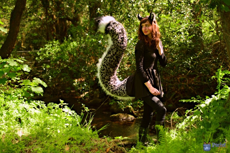 Snow Leopard Ears and Perky Tail Set Realistic 60 Inch Long | Etsy