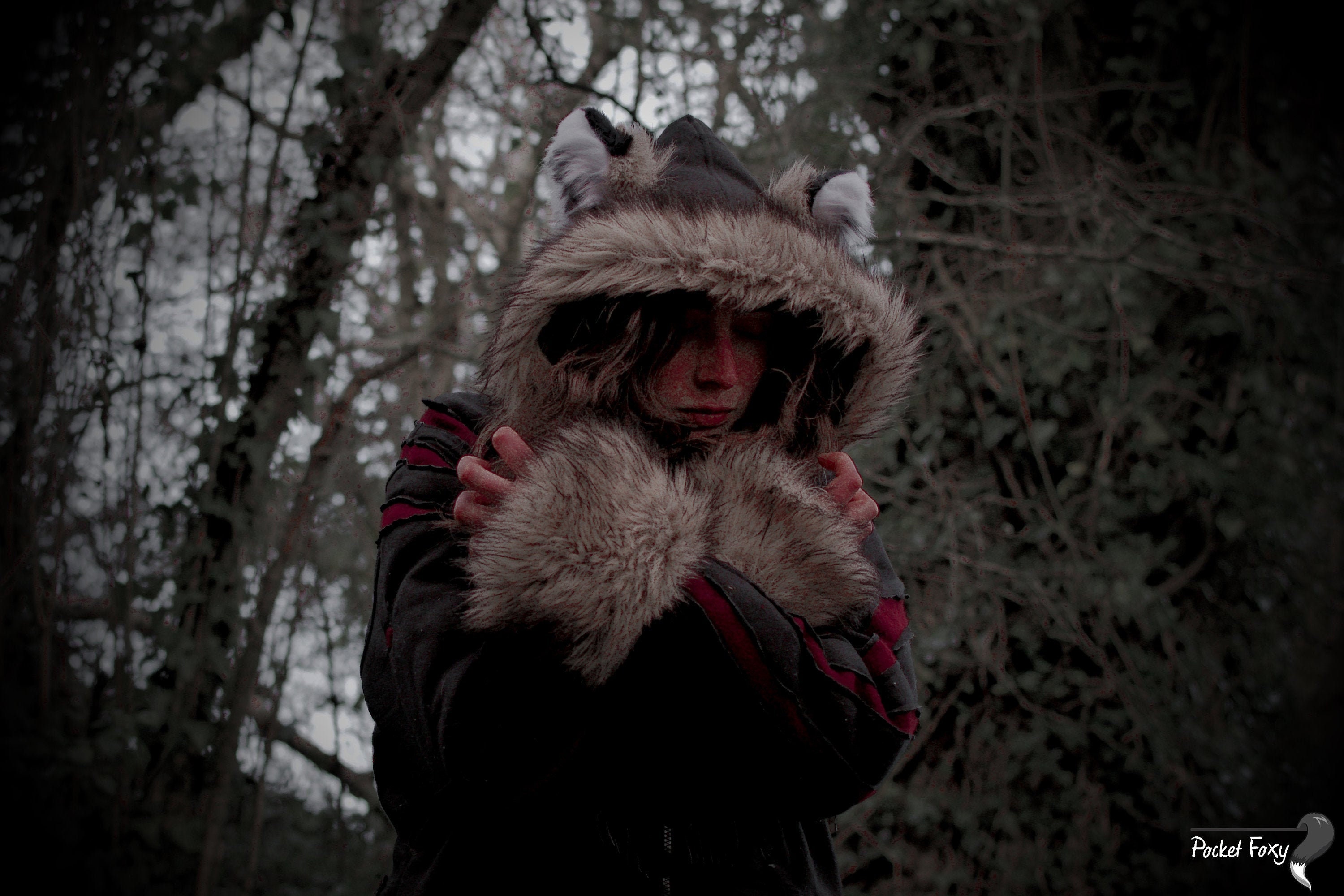 wolf fur hoodie