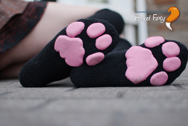 Pink Paw socks big Cat Lion rubber pads Pawie squishy socks Etsy