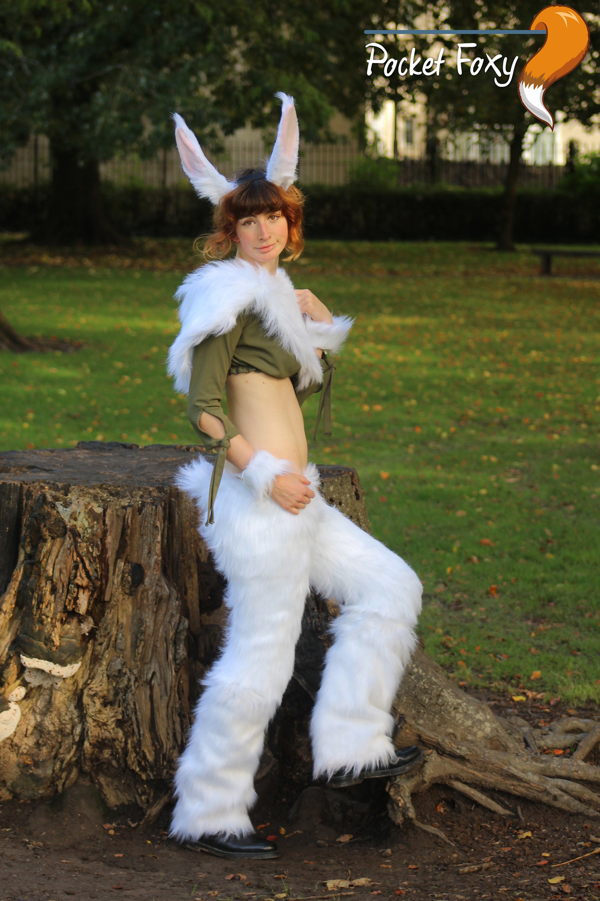 White Bunny Fluffy Leg Costume LARP costume furry fursuit | Etsy