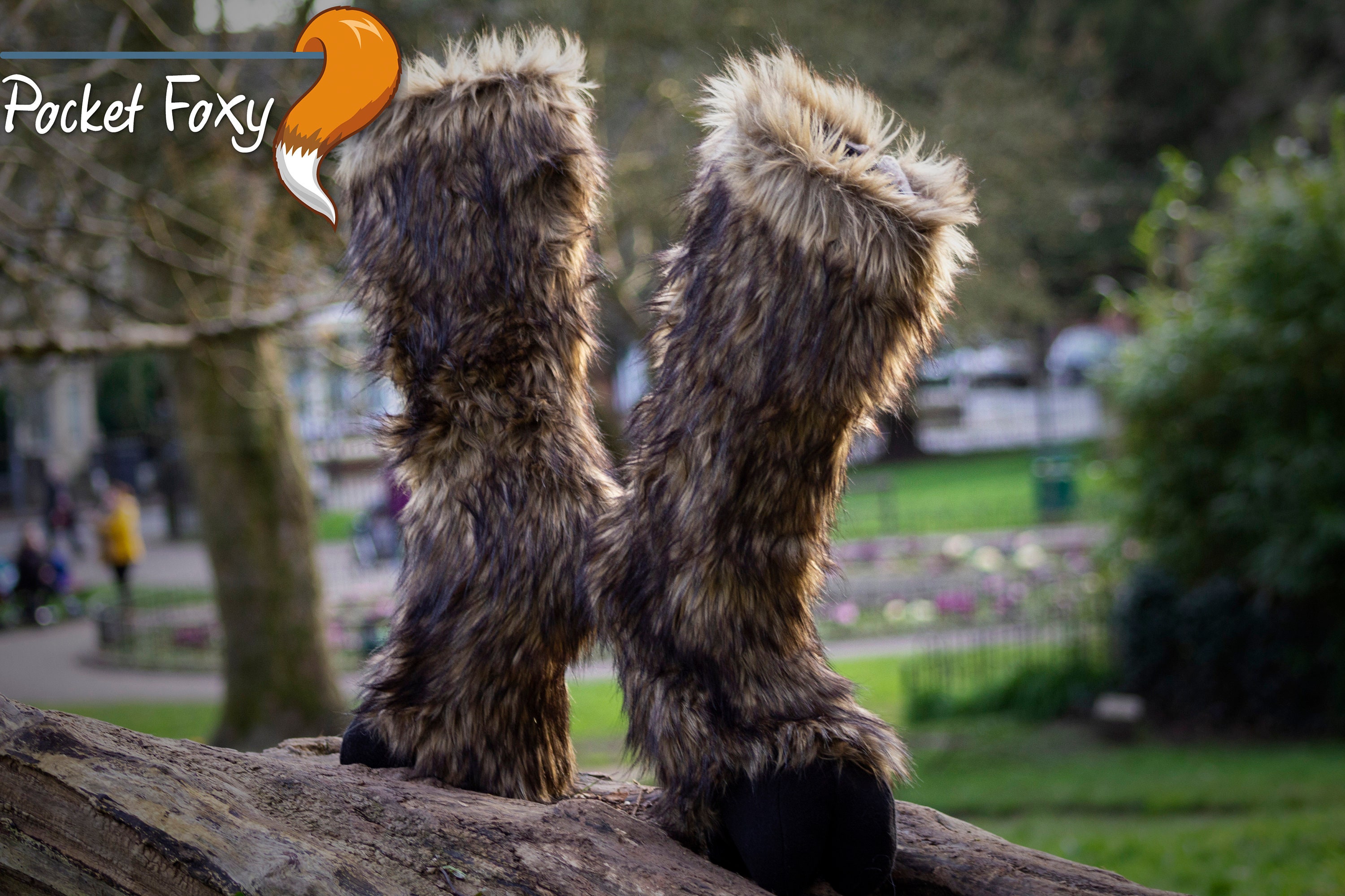 Brown Knee High Hooved Goat Boots Faun Satyr Faux Fur Shoes Etsy