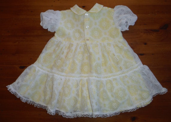 Mod Vintage Yellow & White Baby Dress - Groovy '7… - image 7