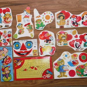 Vintage Valentinskarten Lot - Vintage Kitschy Valentines Mod Niedliche Retro Familienkarten Ephemera - Vintage Valentine Ephemera für Erwachsene