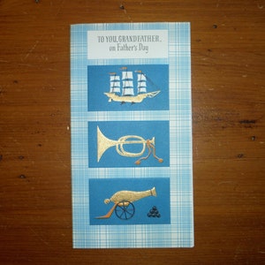 Tarjeta vintage para el Día del Padre con un abuelo: tarjeta kitsch de los años 60 para el Día del Padre con un abuelo: efímera del Día del Padre con un abuelo de los años 60