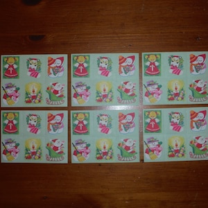 Selos de papel gomado de natal vintage-adesivos de papel gomado vintage papai noel anjo boneco de neve natal meia presente adesivos lote