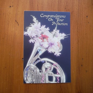 Vintage jaren 80 promotie gefeliciteerd kaart - ongebruikelijke jaren 80 felicitatie promoties kaart - 1980 gefeliciteerd nieuwe baan wenskaart