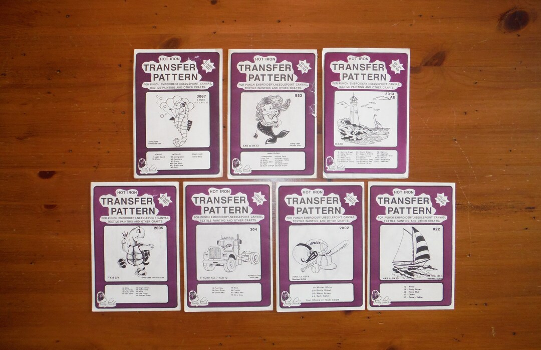 Iron Transfer Patterns 7 Vintage Hot Iron Transfer Patterns - Vintage Mermaid Sailboat ...