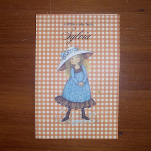 Carte de correspondance Mod Sylvia vintage - carte de voeux vierge Sylvia pour jeune femme des années 1970 - Sylvia Ephemera vintage 1975
