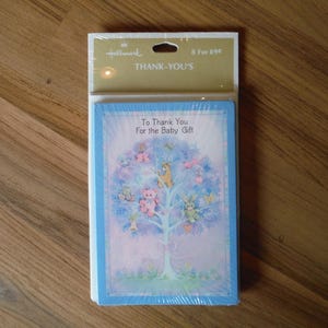 Cartes-cadeaux de remerciement pour bébé vintage des années 60 - Cartes de remerciement pour bébé des années 60 - Cartes de remerciement éphémères pour bébé fille, bébé garçon