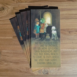 5 Vintage 1960&#39;s Christmas Cards - 1960&#39;s Xmas Christmas Shepherds Card - &#39;60&#39;s Christmas Junk Journal Scrapbook Ephemera
