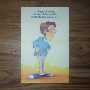 Miglior biglietto di auguri di compleanno vintage per marito mod - Biglietto di auguri di compleanno retrò per marito anni '70 - Vintage From Wife Old Lady Birthday Ephemera