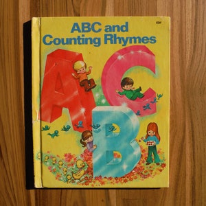 Vintage ABC and Counting Rhymes Book - 1960&#39;s Children&#39;s Wonder Book Alphabet Book - 1963 Alphabet Letters Junk Journal Ephemera
