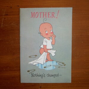 Leuke Vintage Mother's Day Card - Funny 1970's Happy Mother's Day Growing Up Card - Mommy Mom Junk Journal Scrap Book Ephemera