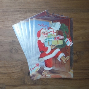 6 divertidos cartões de Natal vintage do Papai Noel - X-mas Papai Noel Cartão de Natal Scrapbook Journal Ephemera