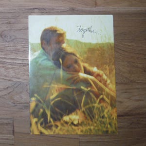 Cartão de amante vintage moderno - Cartão de amigo e esposa retrô dos anos 1970 - Cartão de amor brilhante e moderno para diário e scrapbook