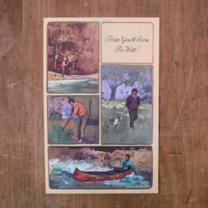 Carte de rétablissement pour homme vintage des années 1970 - carte de rétablissement sport homme mari garçon vintage - Scrapbook éphémère de rétablissement masculin pour homme des années 70