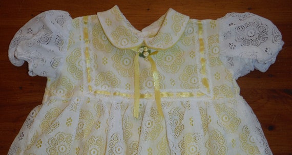 Mod Vintage Yellow & White Baby Dress - Groovy '7… - image 3