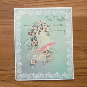 Vintage 1960's Happy Anniversary Card - Shabby Chic Anniversary - '60's Anniversary Wishes Greeting Card Junk Journal Ephemera