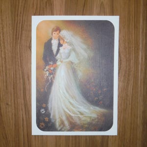 Tarjeta de anuncio de boda vintage de los años 70 - Tarjeta de boda retro de pareja con mucho estilo de los años 70 - Tarjeta de boda retro de novios y novias - Efímera
