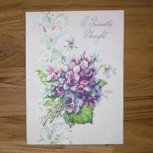 Meilleure carte de voeux amicale vintage des années 50 - carte de voeux vintage des années 50 Bonjour juste parce que ami - ami floral journal éphémère des années 50