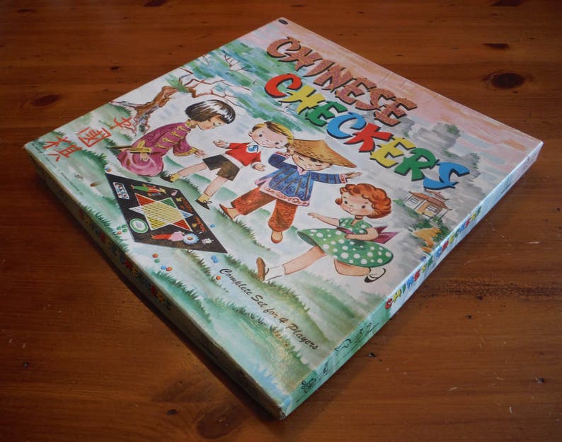 Vintage Checkers Game Board Art Wall Art 1950/'s Retro Bar Children/'s Playroom Retro Decor Vintage Whitman Chinese Checkers Board Game
