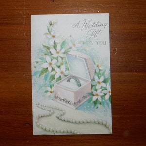 Vintage 1960's Wedding Card - Vintage Wedding Gift For You Card - '60's Wedding Ring Junk Journal Scrap Book Ephemera