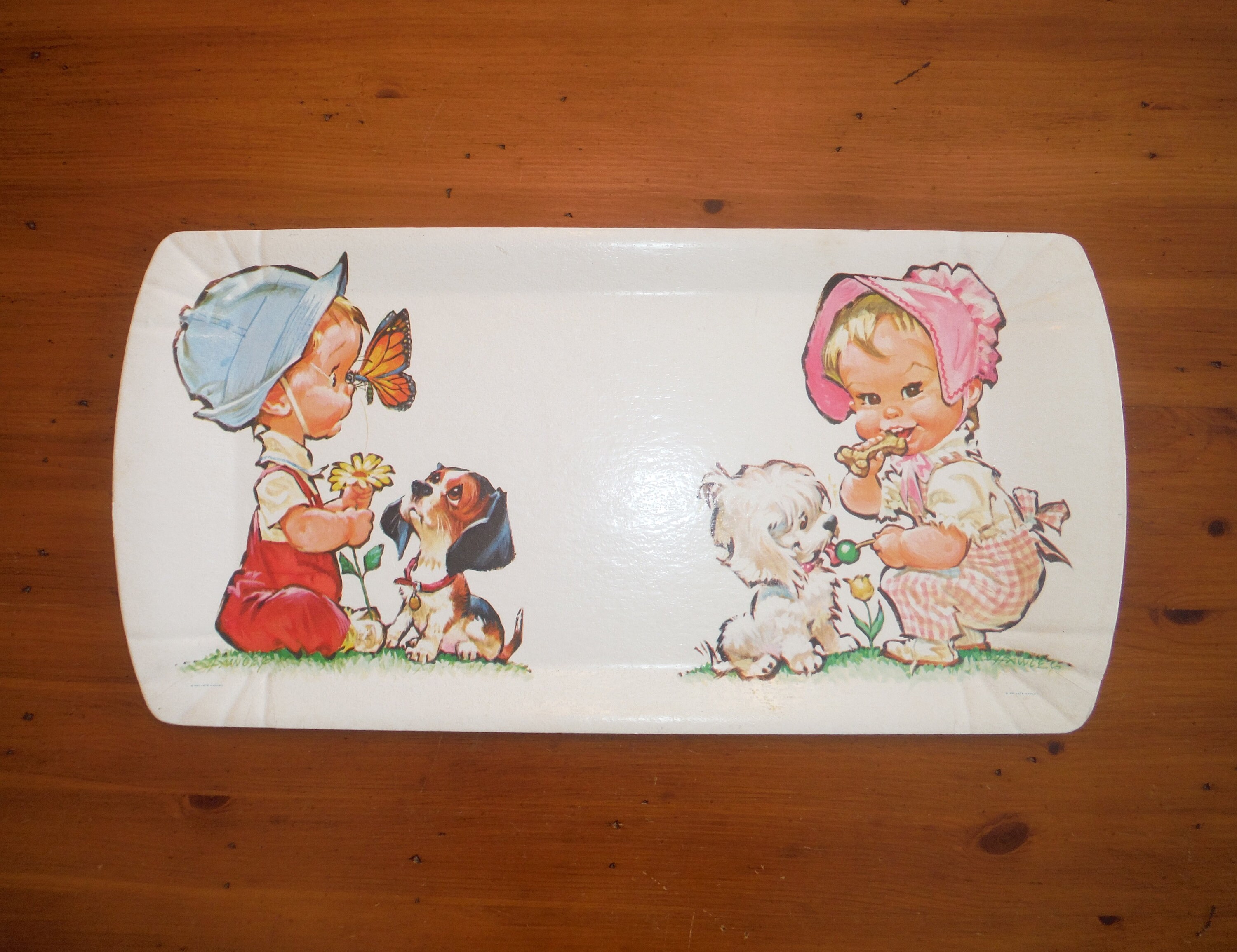 Vintage 1960 S Children Puppies Nursery Bedroom Decor 60 S Pete Hawley Wall Decoration Plaque Baby Child Shabby Chic Vintage Artwork