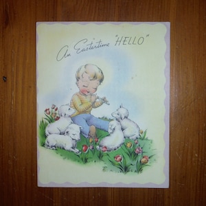 40er Jahre Kinder Osterkarte - 40er Jahre Osterkarte - Vintage Baby Mädchen Junge Osterkarte - 40er Jahre Vintage Ostern Scrapbook Ephemera