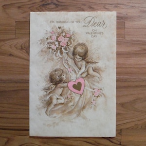 Meilleure carte de Saint-Valentin antique Shabby Chic - carte de Saint-Valentin chérie cher mari femme vintage des années 1960 - Journal éphémère de la Saint-Valentin romantique
