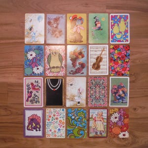 Vintage Playing Cards Assorted Lot - Vintage Junk Journal Gift Tags Trade Swap Cards Playing Card Group Ephemera - Retro Mod Cute Cards