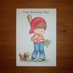 Tarjeta vintage rara del hijo de la abuela: linda tarjeta del Día de la Madre de los años 70: tarjeta del Día de la Abuela de los años 70, tarjeta efímera