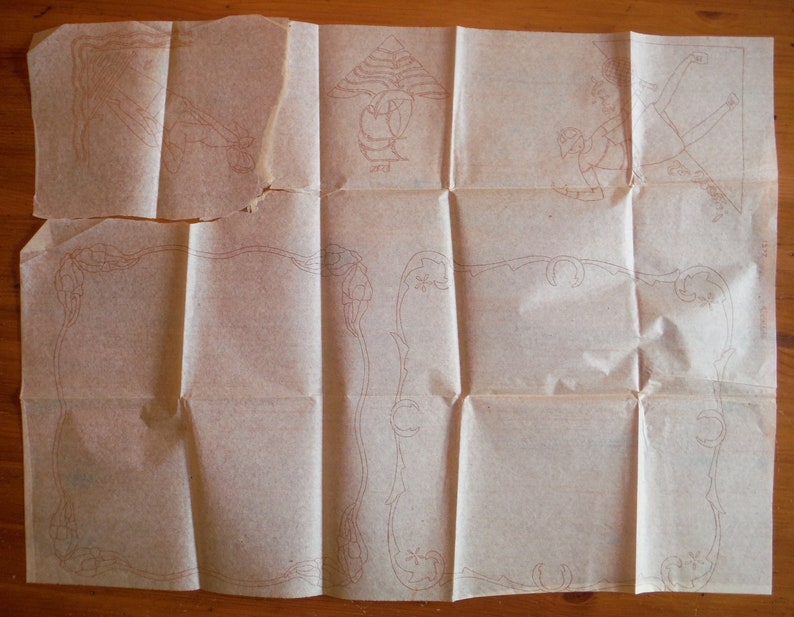 Rare Vintage 1930/'s Tranfers /'30/'s Beach Babe Tennis Girl Sailing Border Transfers McCall Kaumagraph Hot Iron On Fabric Transfer Pattern