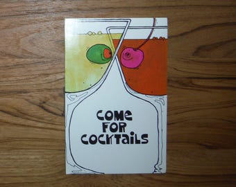 Best Vintage Mod Cocktail Party Invitation - 1970's Retro Party Invite Card - 1970's Mid Century Cocktail Party Scrapbook Journal Ephemera