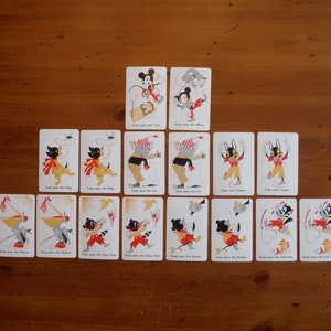 Vintage Snap Playing Cards - Vintage Snap Animals Gioco di carte per bambini - Mickey Mouse Elephant Pelican Raccoon Animal Playing Card Ephemera
