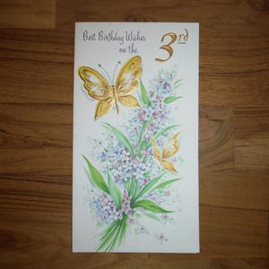 Rare Vintage 1950's Birthdate Birthday Card - Vintage  3rd of the Month Birthday Wishes Card  - Vintage Birthday Journal Ephemera Scrapbook