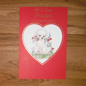 Tarjeta de San Valentín con abuelo vintage - Tarjeta de San Valentín con cachorro de abuelo vintage - Lindo álbum de recortes de San Valentín con abuelo