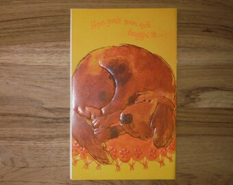 Funny Vintage 1970's Get Well Card - '70's Humor Puppy Dog Get Well Wishes Card - Mid Century Retro Humor Illness Get Well Greeting Card