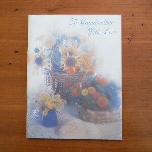 Mejor abuela vintage con folleto de amor - '70's Grandma Floral Flowers Card Love Message Card - 1970's Grandmother Junk Journal Ephemera