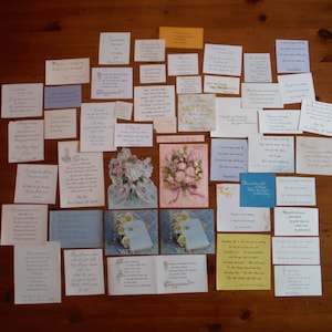Énorme lot de cartes de mariage vintage éphémères - vintage félicitations félicitations mariée marié cartes de mariage messages papiers - articles de journal de mariage