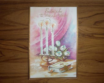Sweet Vintage 1960's Happy Easter Card - Vintage Religious Easter Card - Antique Easter Card - '60's Vintage Easter Scrapbook Ephemera