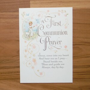 Vintage Communion Greeting Card - Rare 1970's Communion Prayer Vintage Card - Special  Religious Church Journal Scrapbook Ephemera